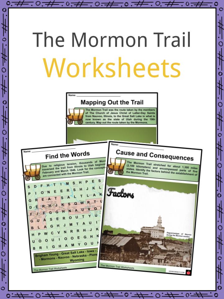 The Mormon Trail Worksheets