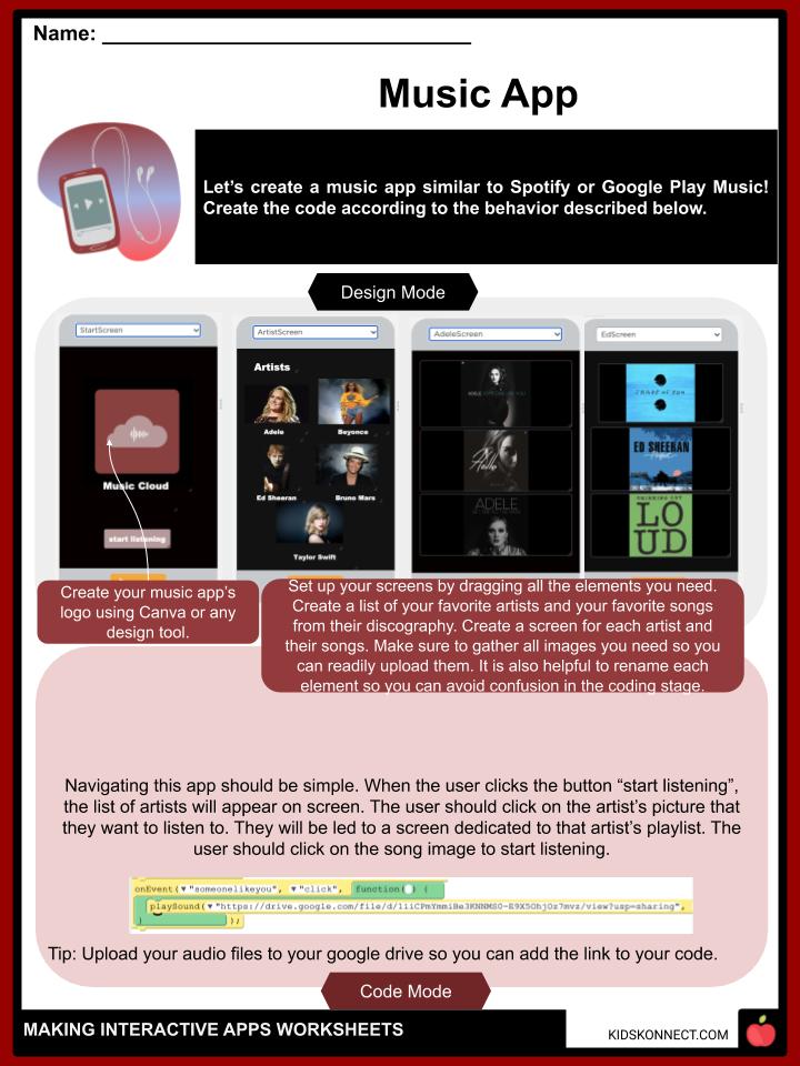 Making Interactive Apps Facts & Worksheets For Kids