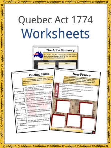 Quebec Act 1774 Worksheets