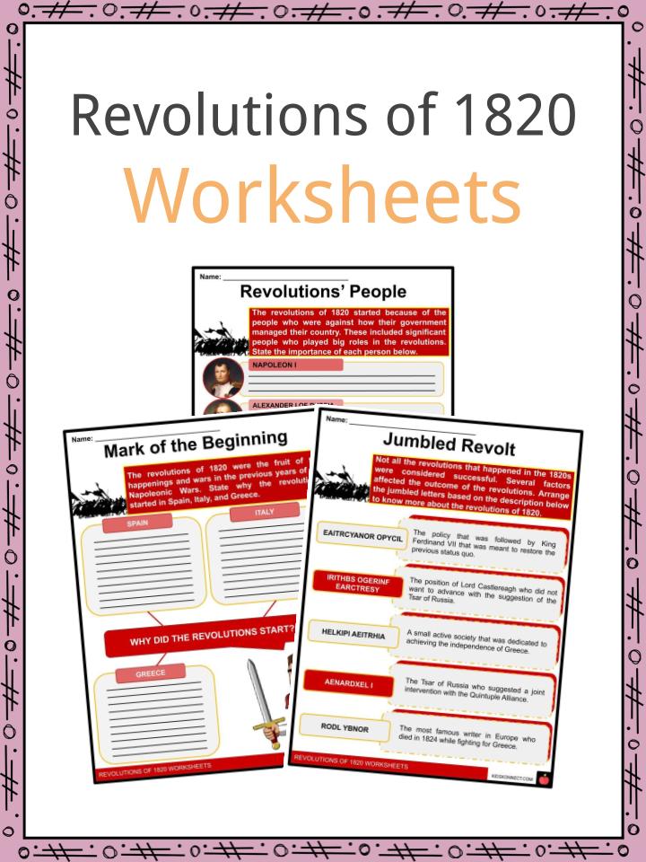 Revolutions of 1820 Worksheets