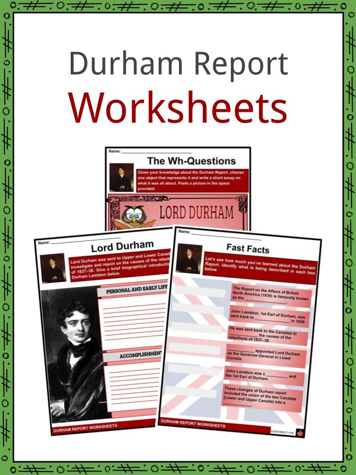 Durham Report Worksheets
