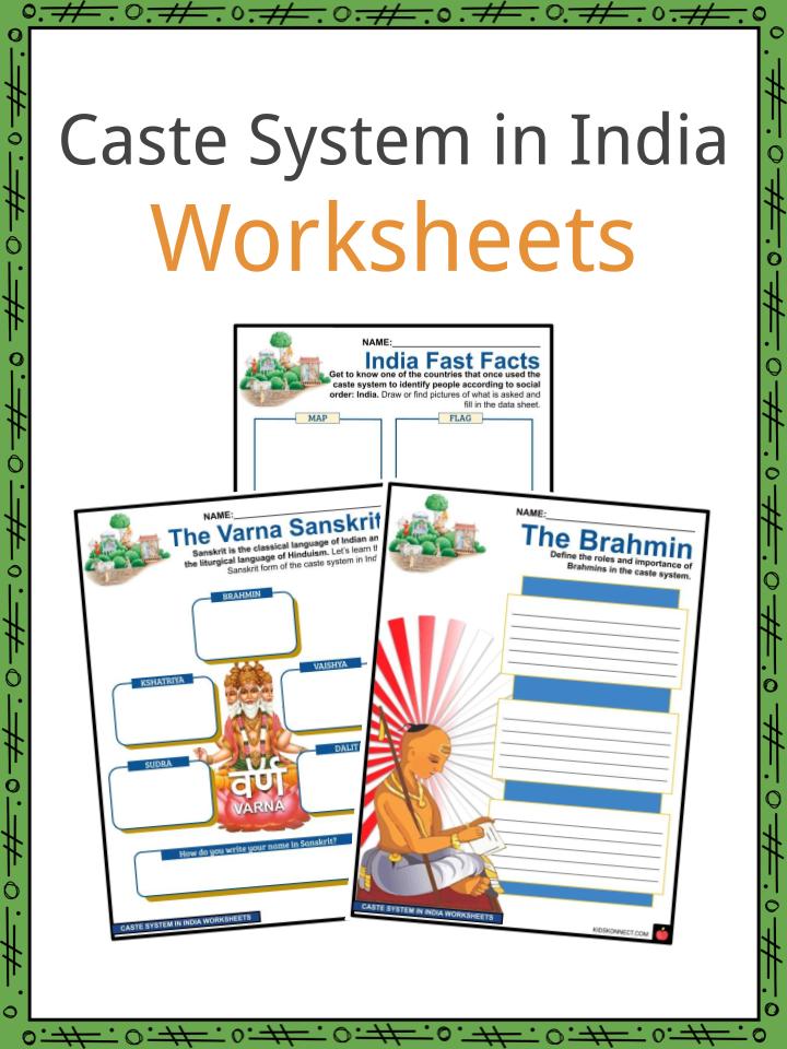 Caste System in India Worksheets