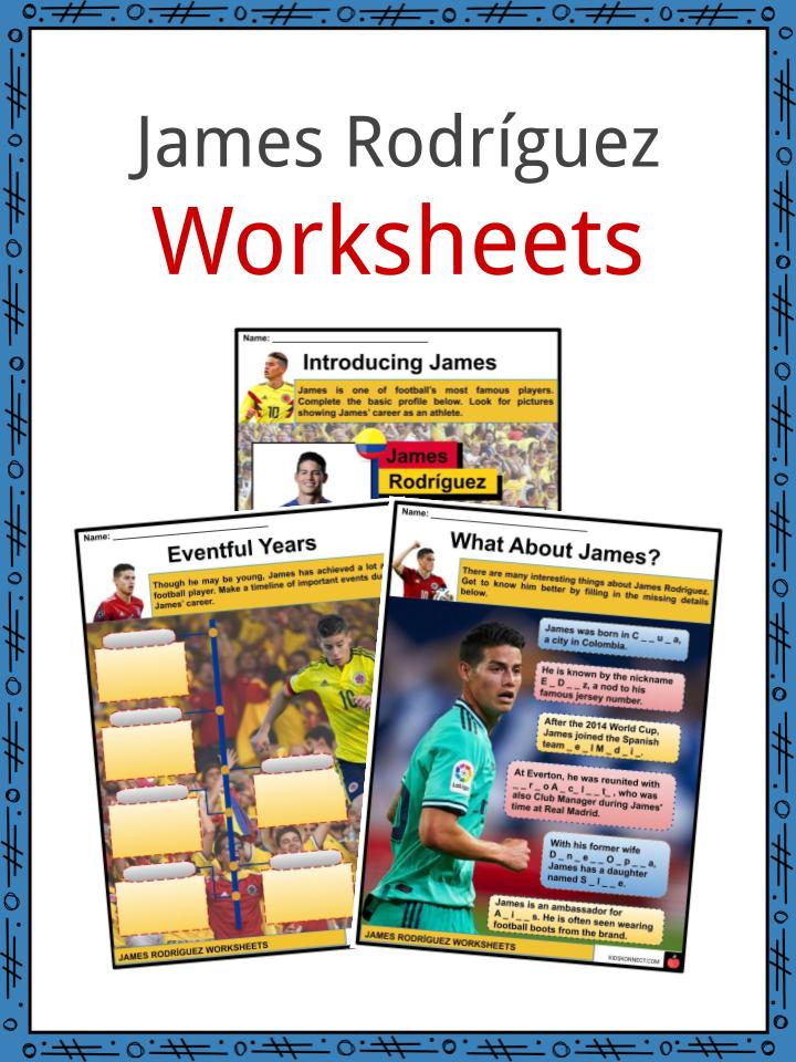James Rodríguez Worksheets