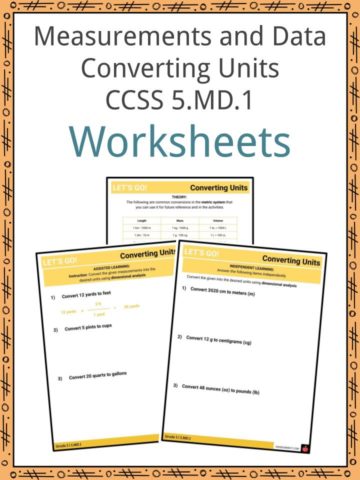 Measurements and Data Converting Units CCSS 5.MD.1 Worksheets