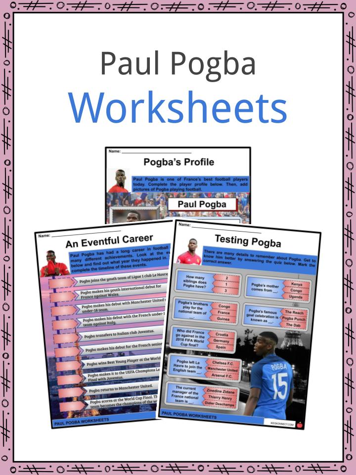 Paul Pogba Worksheets