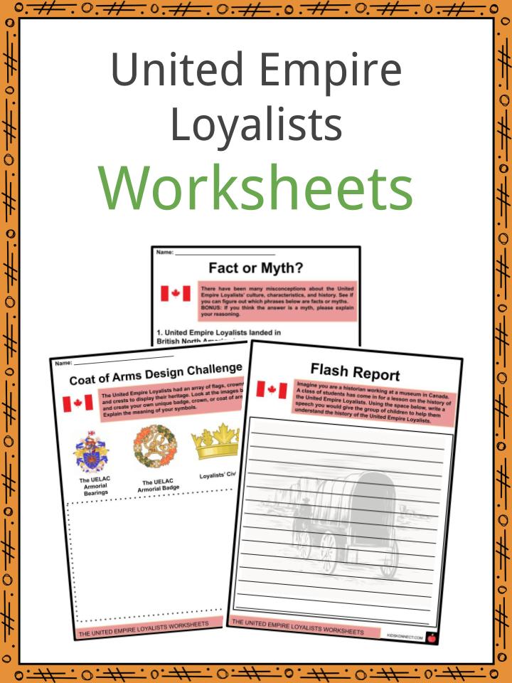 United Empire Loyalists Facts Worksheets Background For Kids