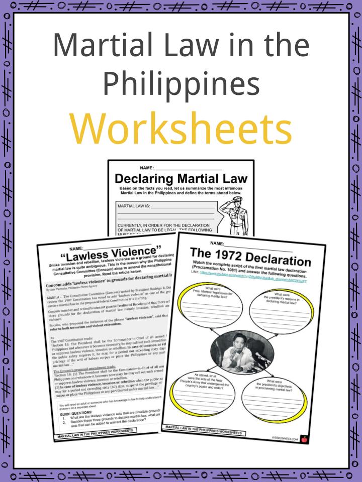martial law in the philippines facts worksheets for kids
