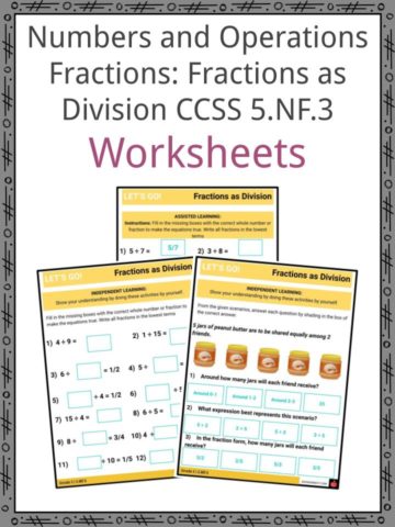 Fractions as Division 5.NF.3 Worksheets