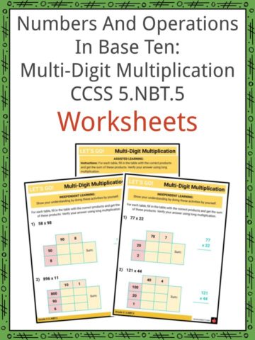 Numbers and Operations in Base Ten Multi-Digit Multiplication 5.NBT.5 Worksheets
