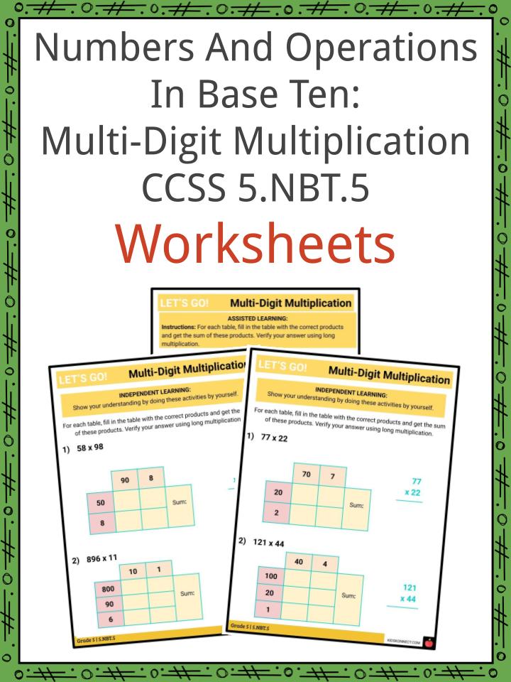 Numbers And Operations In Base Ten Multi Digit Multiplication