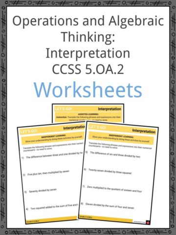 Operations and Algebraic Thinking Interpretation CCSS 5.OA.2 Worksheets