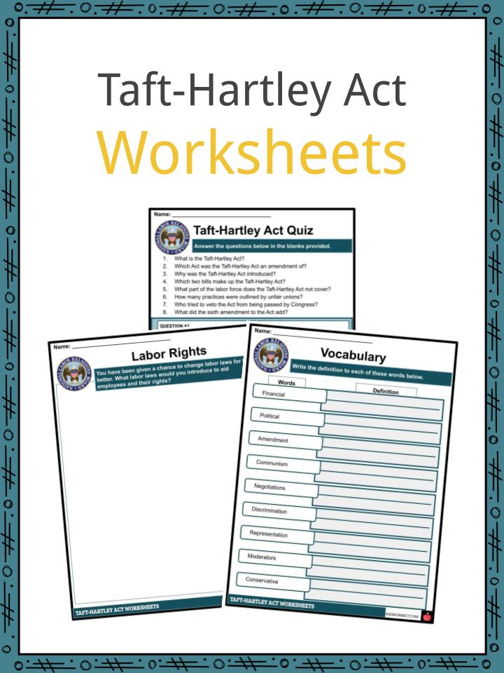 Taft-Hartley Act Worksheets
