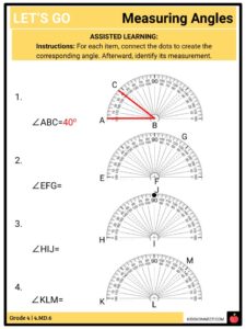 measurement and data measuring angles ccss 4 md 6 worksheets