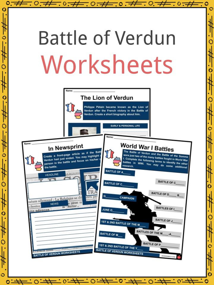 Battle of Verdun Worksheets