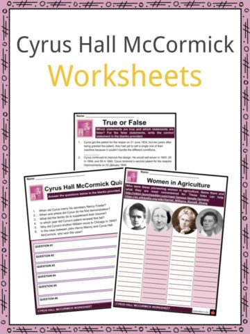 Cyrus Hall McCormick Worksheets
