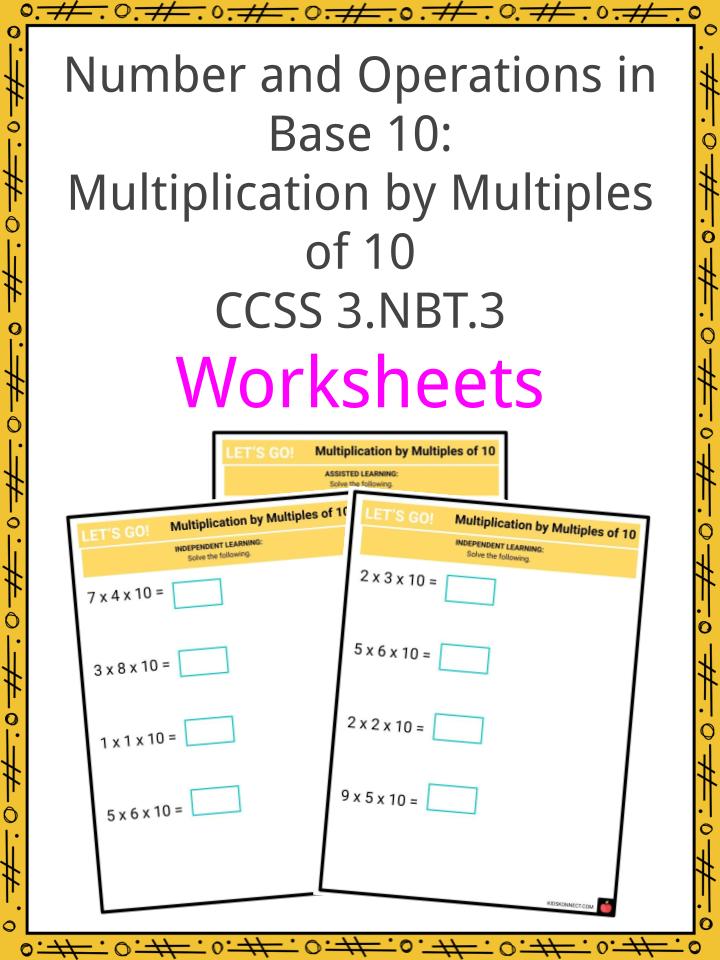 Number and Operations in Base 10 Multiplication by Multiples of 10 CCSS 3.NBT.3 Worksheets