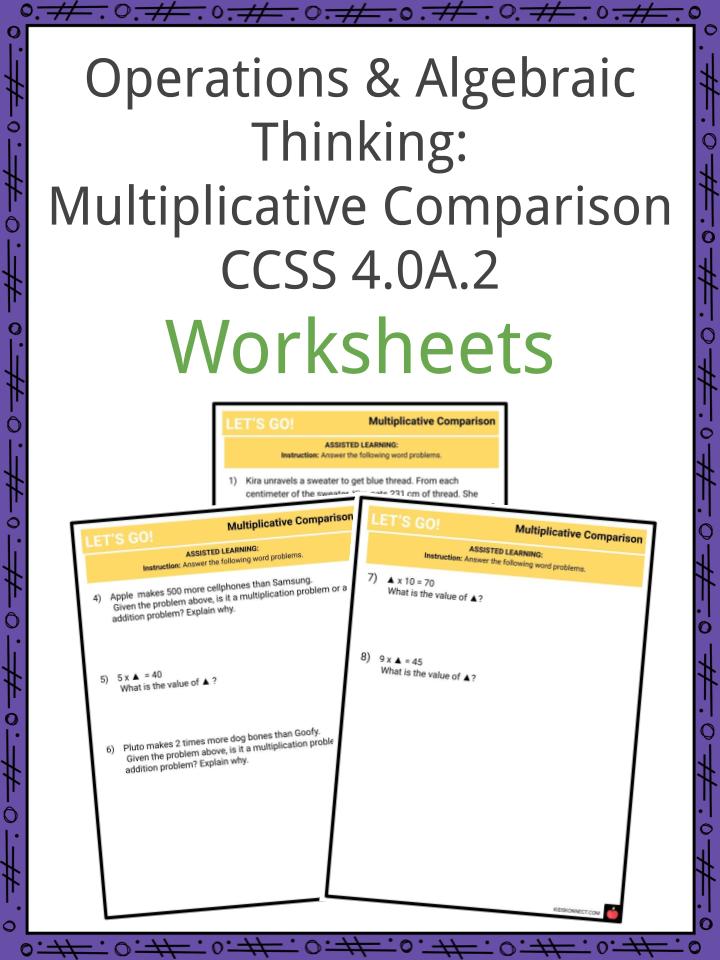 Operations Algebraic Thinking Multiplicative Comparison CCSS 4 0A 1