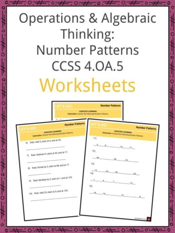 Operations & Algebraic Thinking Number Patterns CCSS 4.OA.5 Worksheets