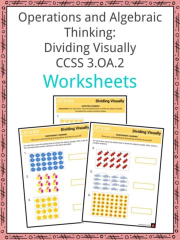 Operations and Algebraic Thinking Dividing Visually CCSS 3.OA.2 Worksheets