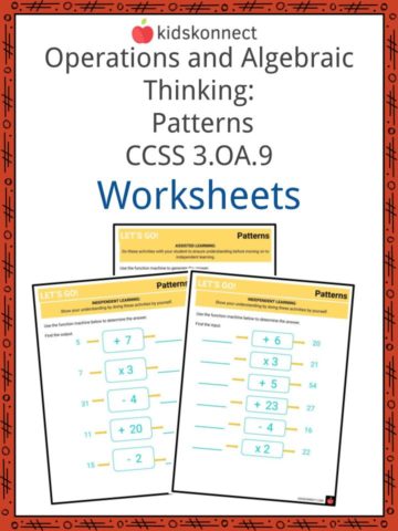 Operations and Algebraic Thinking Patterns CCSS 3.OA.9 Worksheets