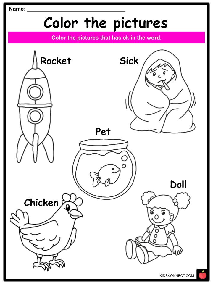 Phonic CK sounds Worksheets & Activities For Kids