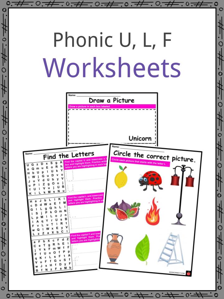 Phonic U, L, F Worksheets