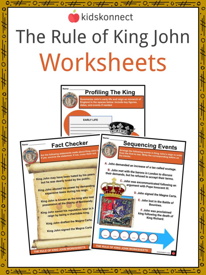 The Rule of King John Worksheets
