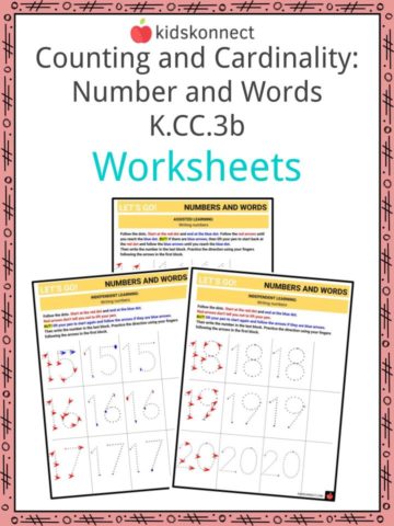 Counting and Cardinality Number and Words K.CC.3b Worksheets