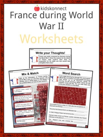France during World War II Worksheets
