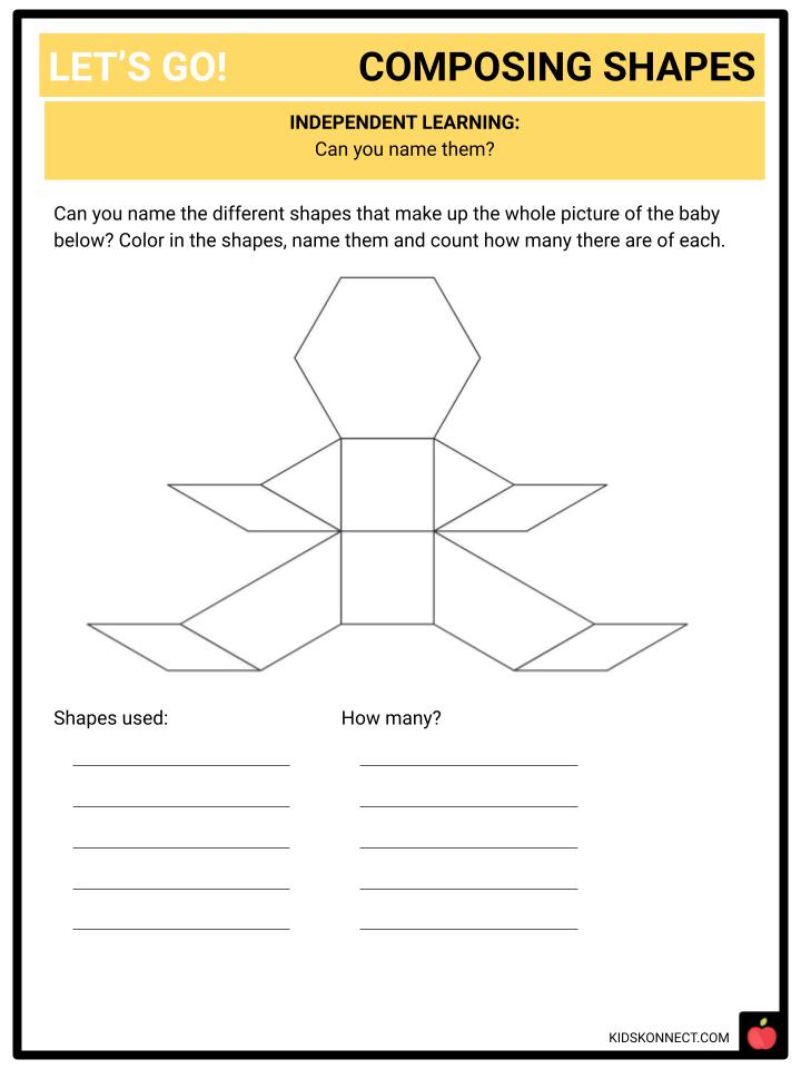 Geometry: Composing Shapes K G 6 Facts Worksheets For Kids