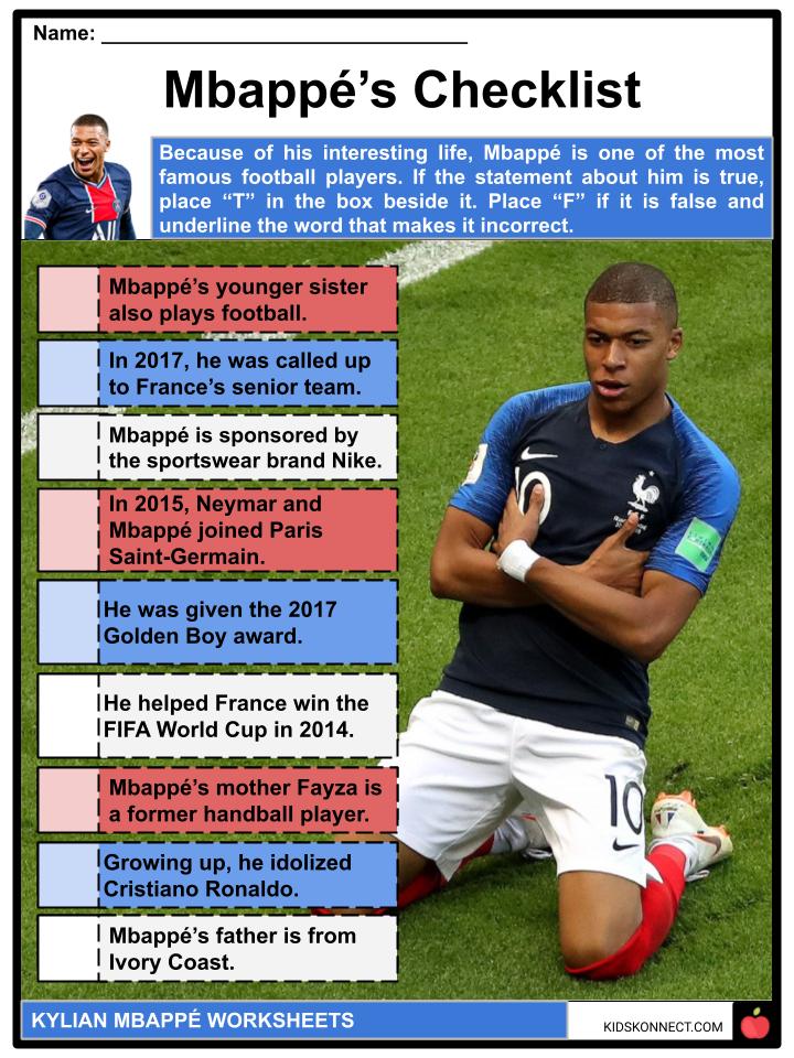 Kylian Mbappé Facts, Worksheets, Early Life &amp; Career For Kids