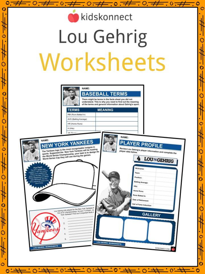 Lou Gehrig Worksheets