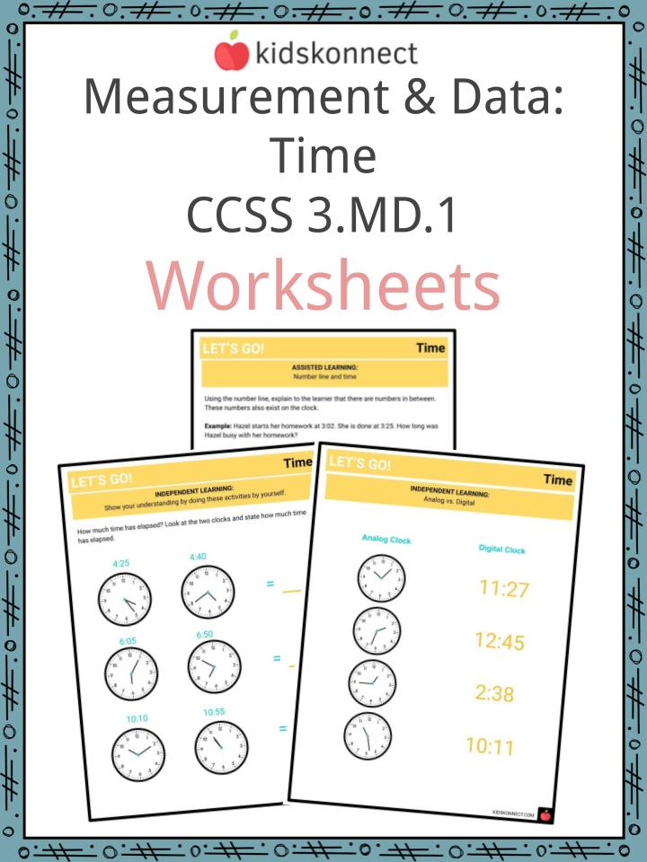 Measurement Data Time CCSS 3 MD 1 Facts Worksheets For Kids
