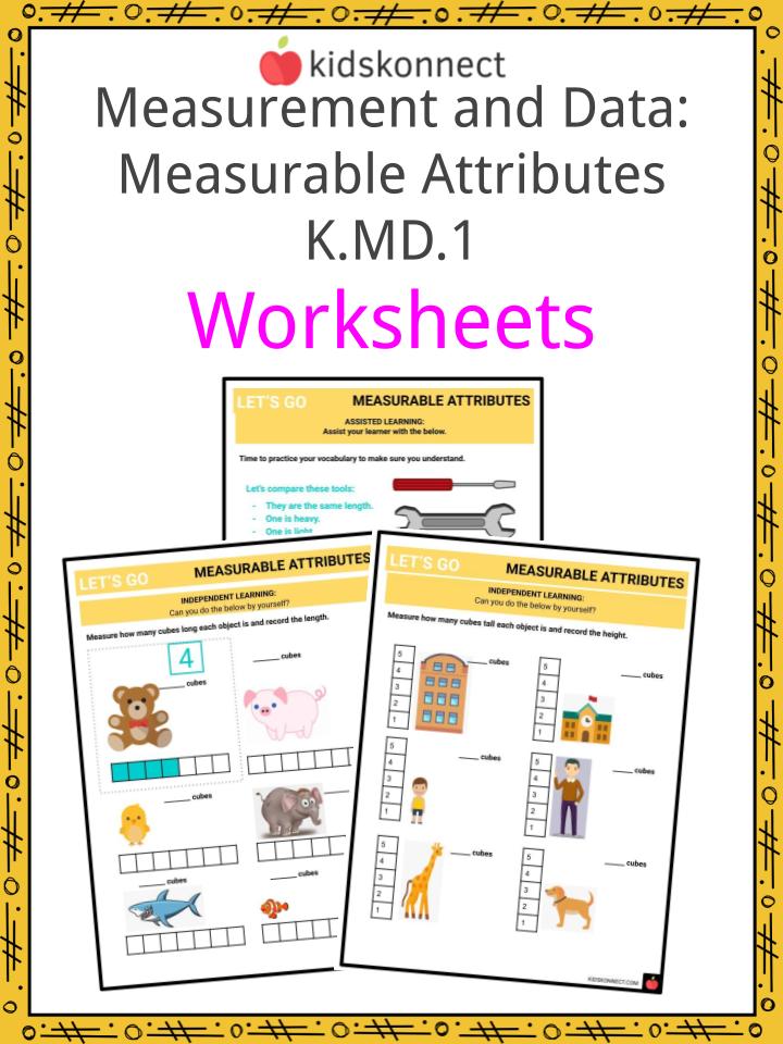Measurement and Data Measurable Attributes K.MD.1 Worksheets