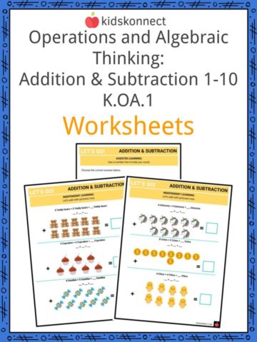 Operations and Algebraic Thinking Addition & Subtraction 1-10 K.OA.1 Worksheets