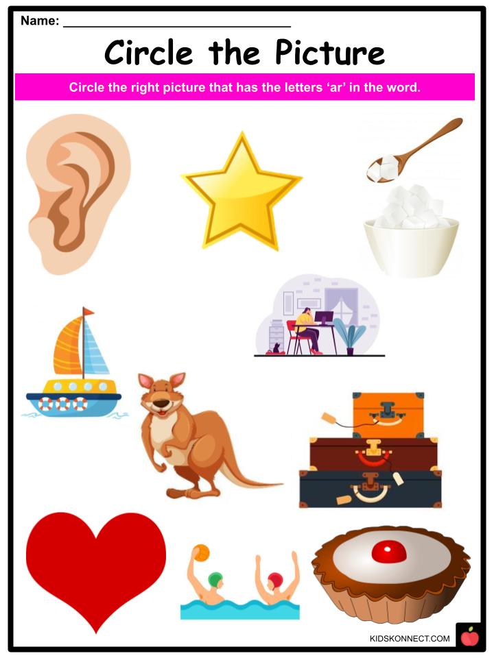 Phonics AR sounds Worksheets & Activities For Kids