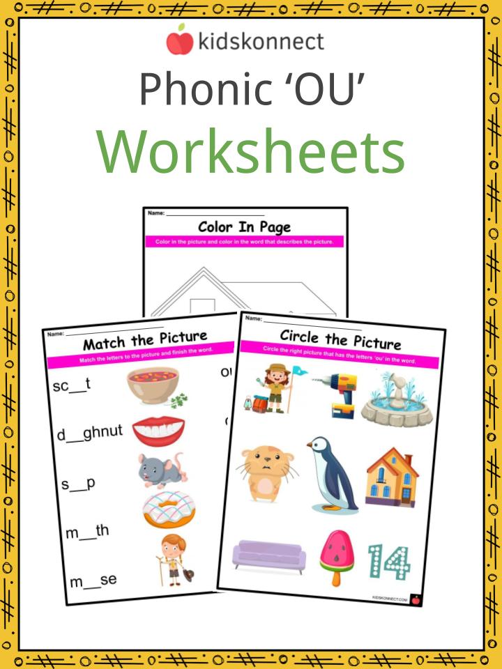 Phonics OU sounds Worksheets & Activities For Kids