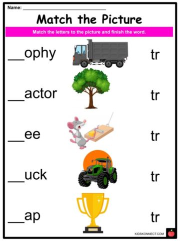 Phonics TR sounds Worksheets & Activities For Kids