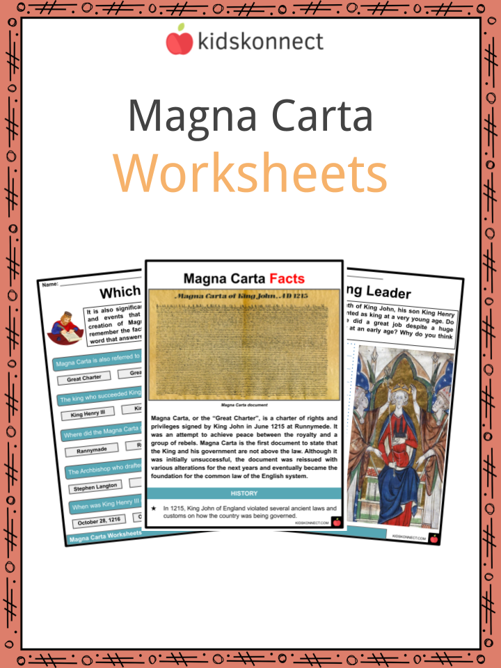 Magna Carta Facts & Worksheets | KidsKonnect