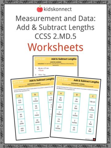 Measurement and Data Add & Subtract Lengths CCSS 2.MD.5 Worksheets
