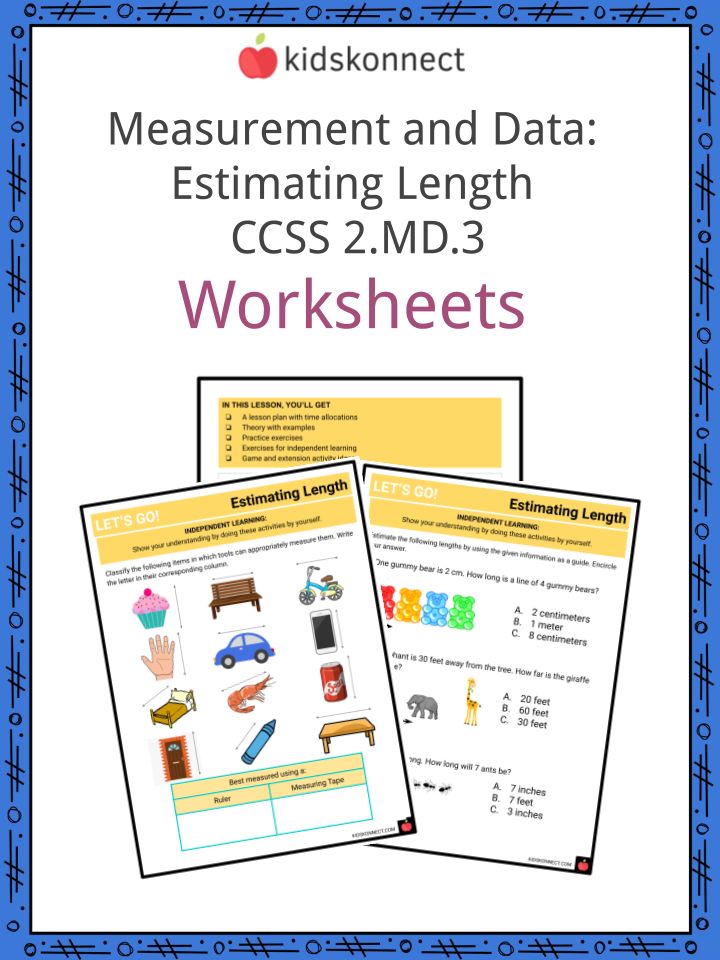 measurement and data estimating length 2 md 3 facts worksheets kidskonnect