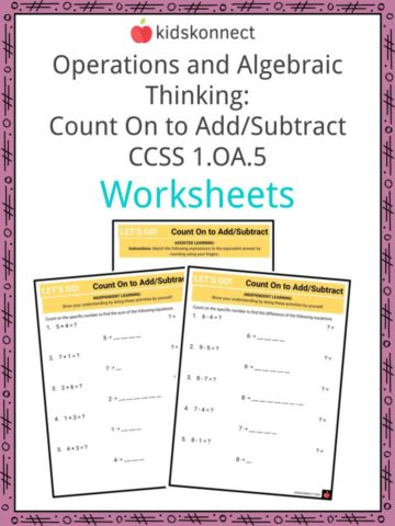 Operations and Algebraic Thinking Count On to Add_Subtract CCSS 1.OA.5 Worksheets