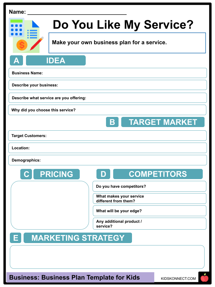 children's business plan template