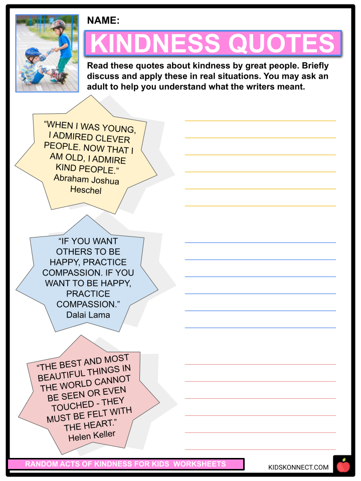 random-acts-of-kindness-for-kids-facts-worksheets