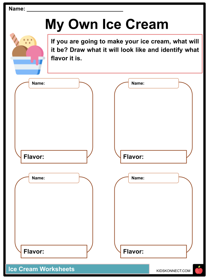 Ice Cream Writing Worksheets For Kindergarten - Worksheets Library