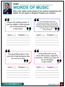 Elton John Early Life, Career in Music, Facts and Worksheets