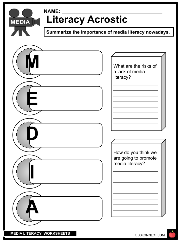 Media Literacy Worksheets