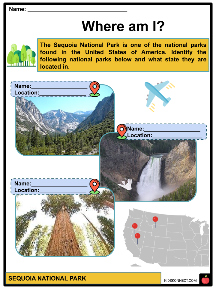 Sequoia National Park Worksheets