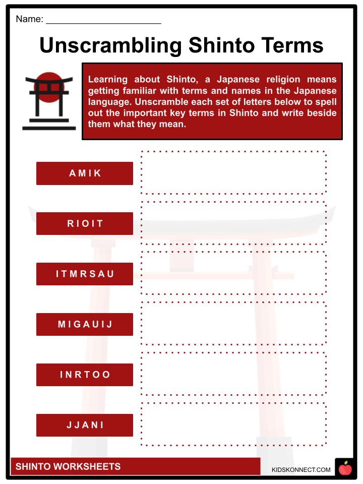 Shinto Worksheets