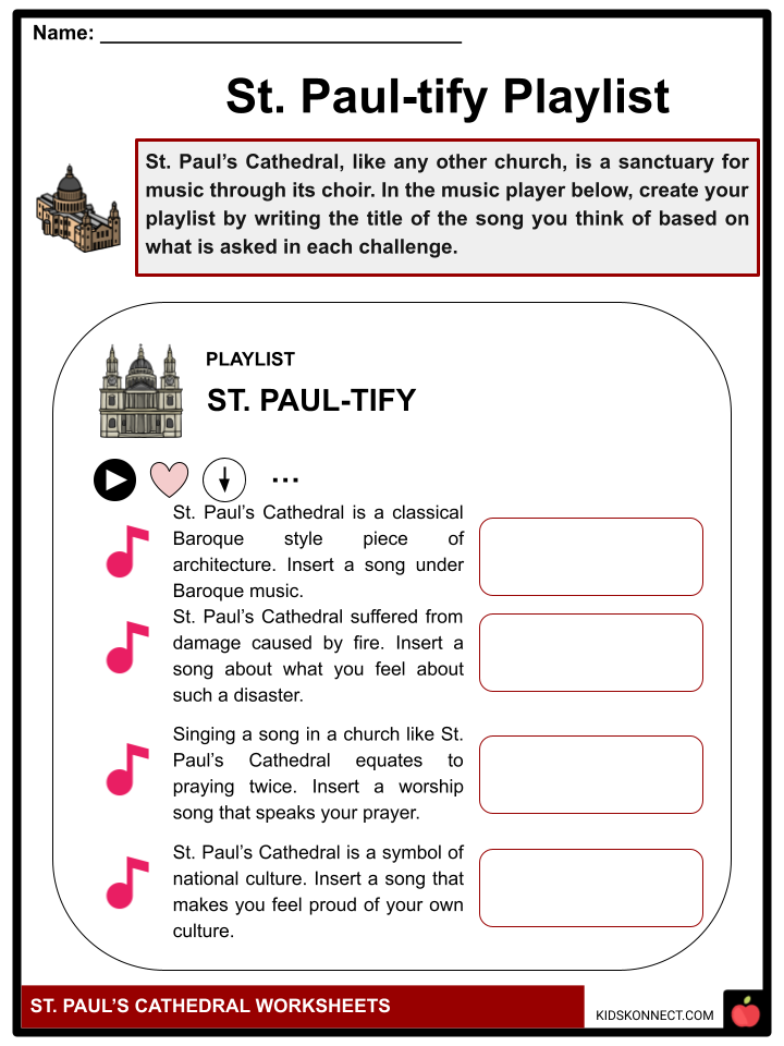 St. Paul's Cathedral Worksheets